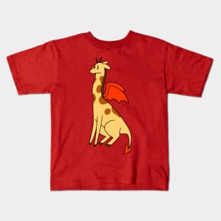 Red Devil Giraffe Kids T-Shirt